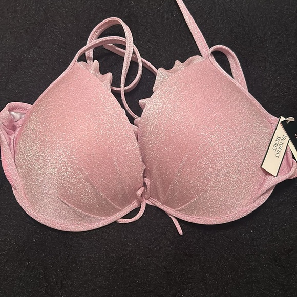 Brand New Victoria Secret Pink Shimmer Bikini Top - Picture 2 of 7